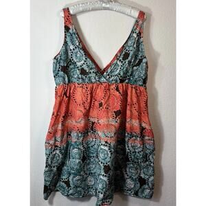 Old Navy Size Xl Tie Multi Colored Pattern Sundress Y2K Summer Boho Beach